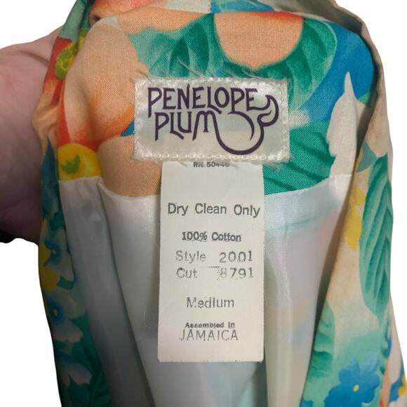 Vintage Penelope Plum Floral Blazer Womens Size M - Picture 6 of 7